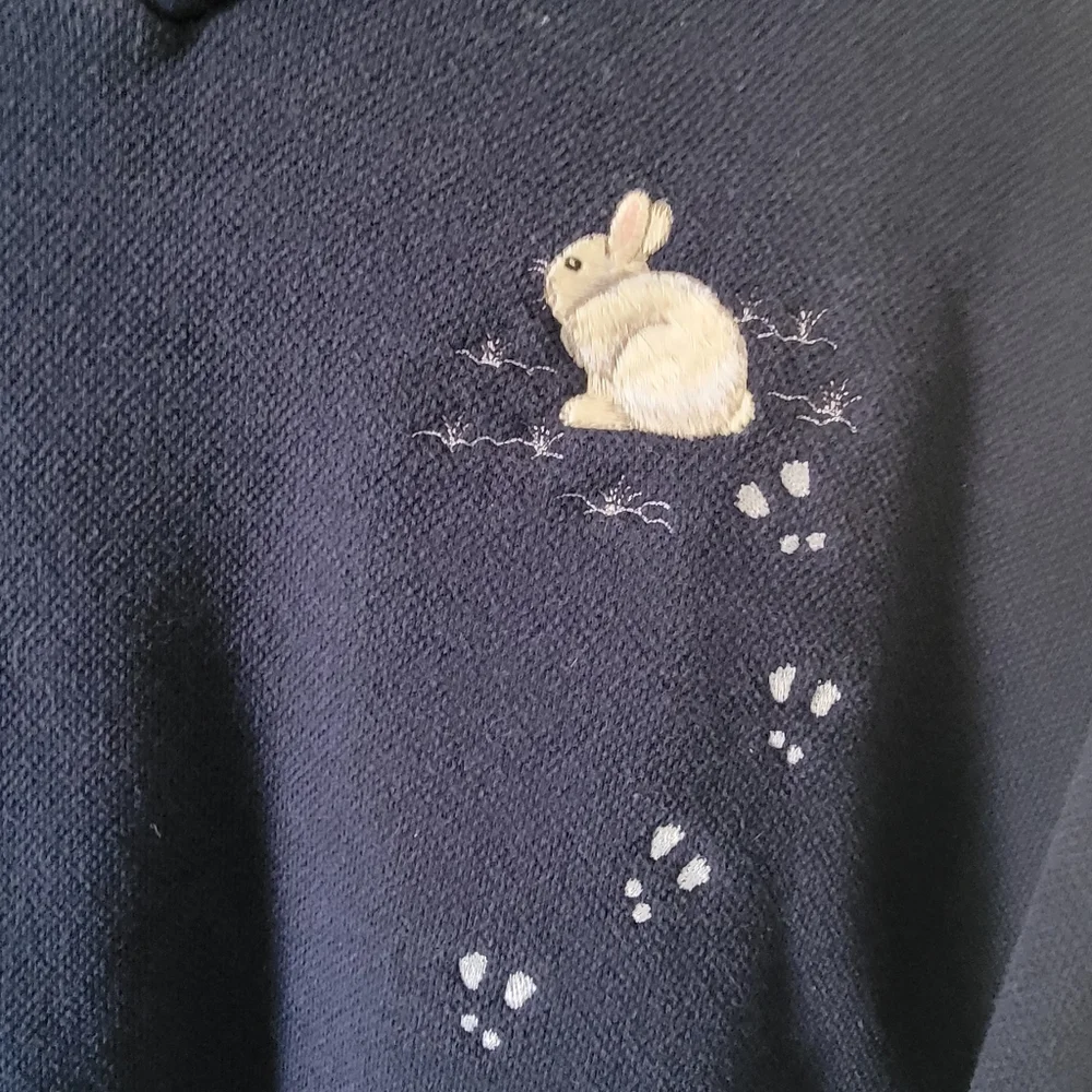 Vintage Morning sun top with bunny‎ Easter mood, size L